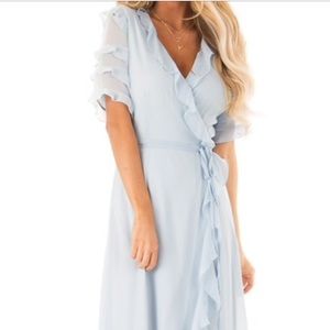 Baby blue boutique maxi dress.